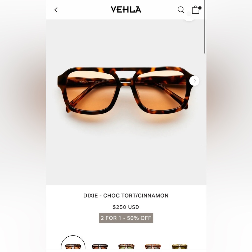 VEHLA Dixie Tortoise Cinnamon Sunglasses